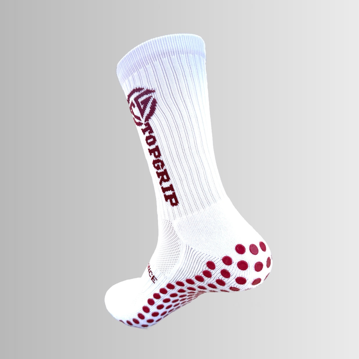Football Grip Socks White Red Side