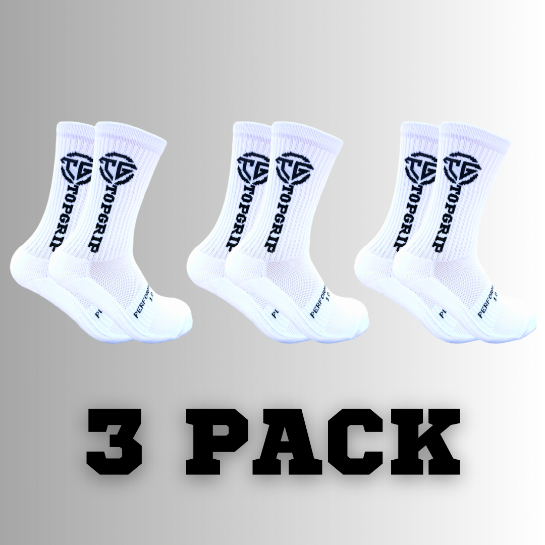 Football Grip Socks White Pack