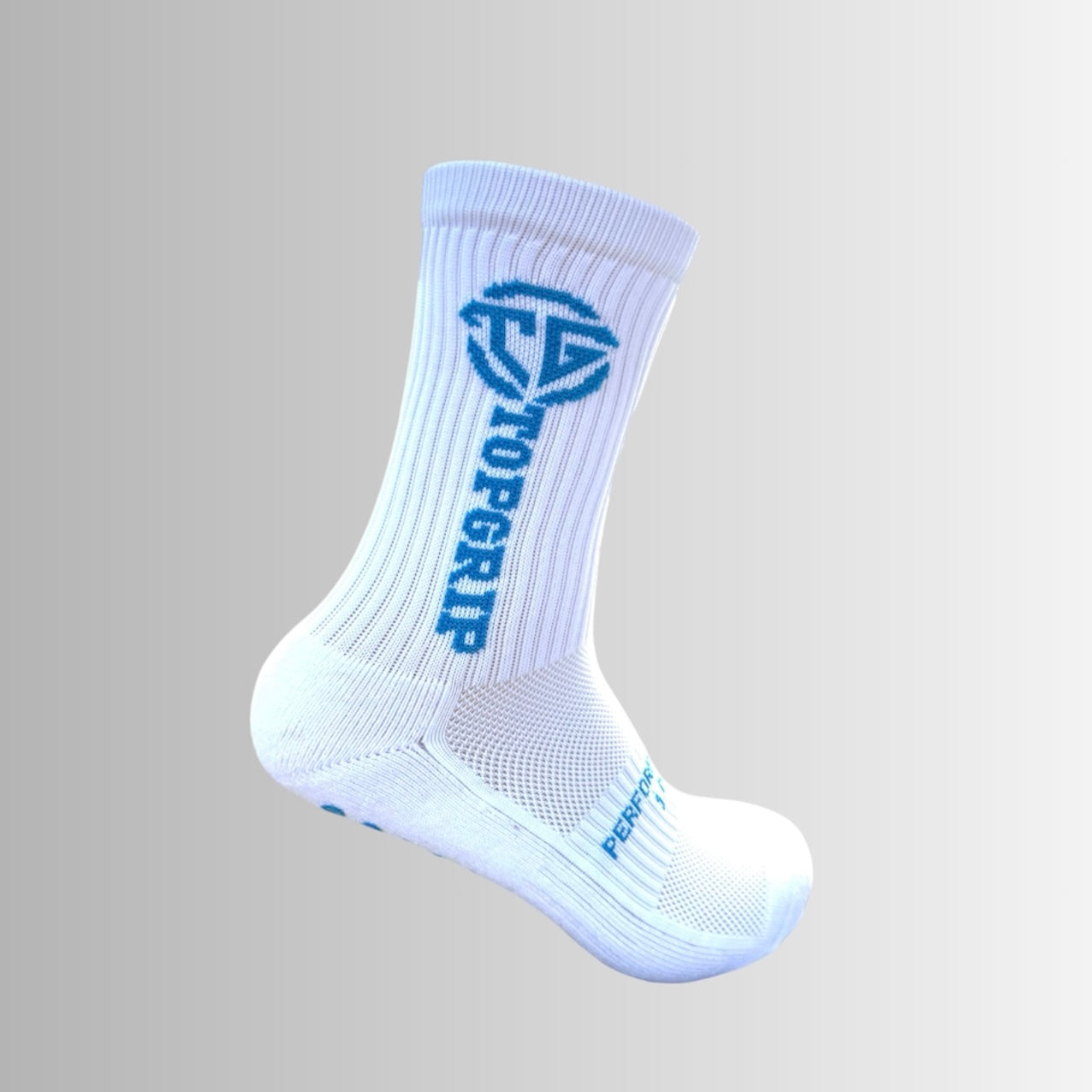 Football Grip Socks White Blue